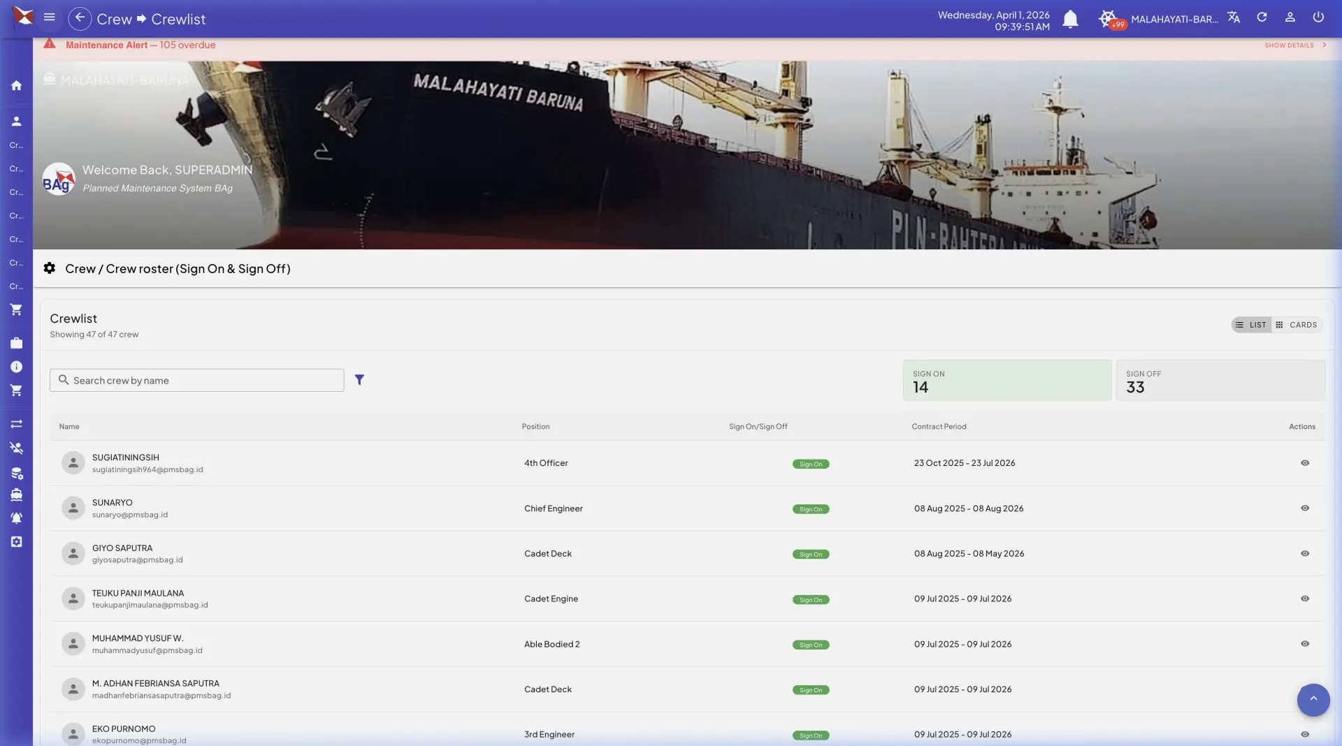 Crew Management & Compliance